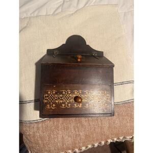 Wooden hanging box Treen Bible box storage